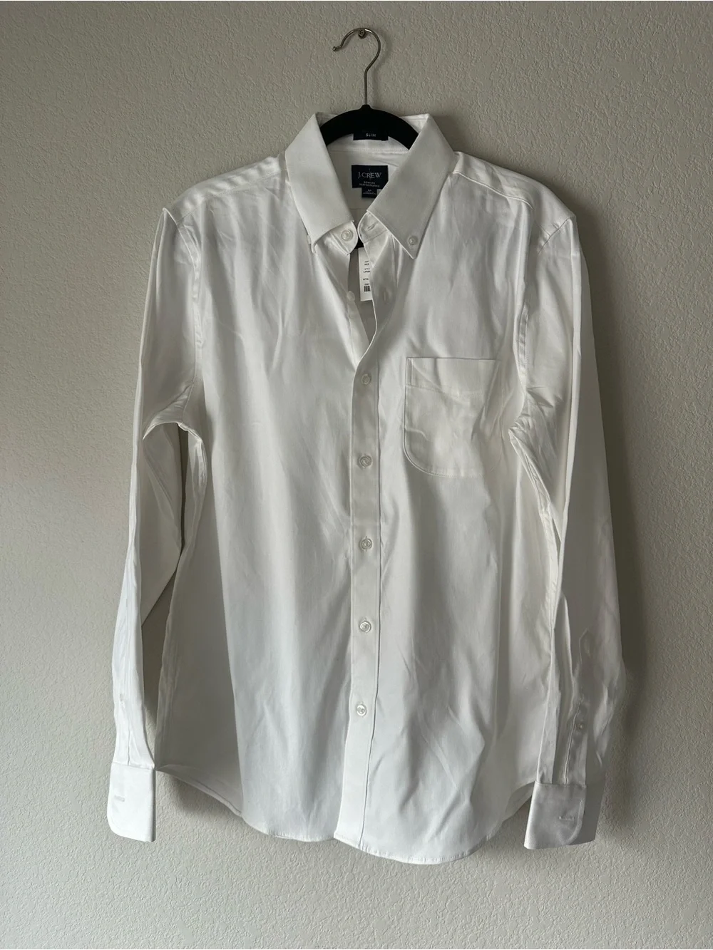 J. Crew Men's White Bowery Performance Button-Down Dress Shirt size Slim M